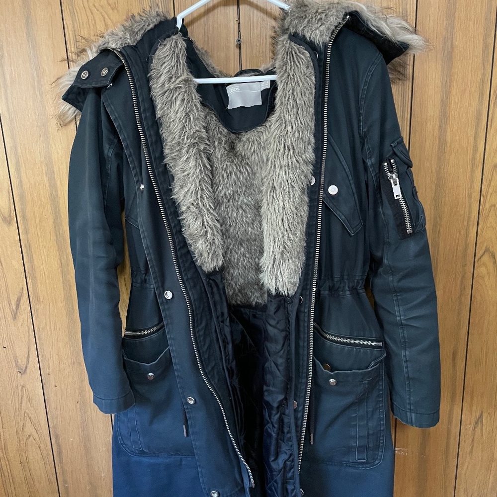 ASOS black anorak coat